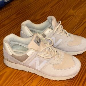 New Balance Cream and White Casual Sneakers